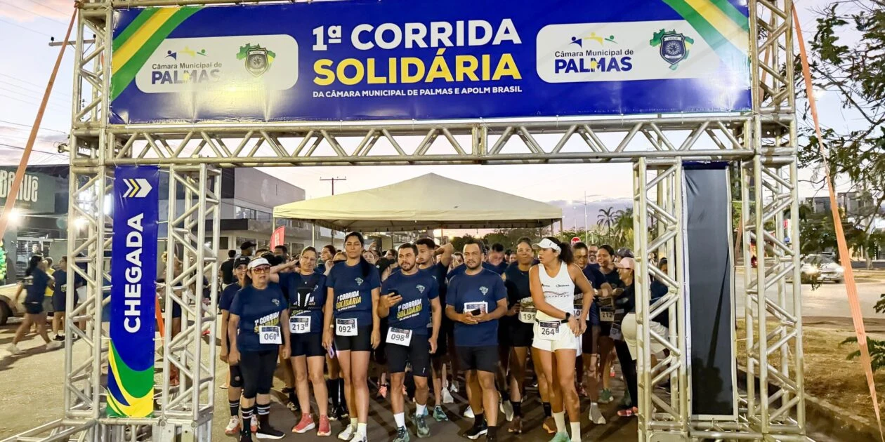 1ª Corrida Solidária da Câmara de Palmas reúne 200 pessoas e arrecada meia tonelada de alimentos