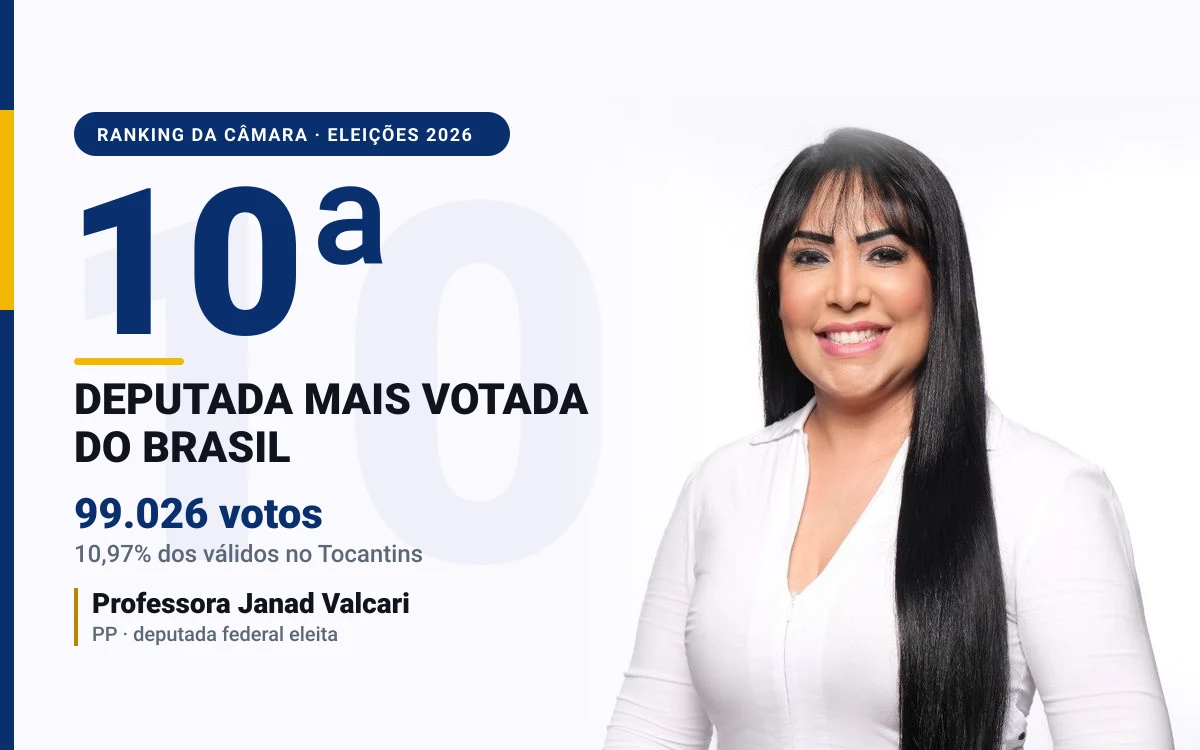Janad Valcari está entre os dez deputados federais mais votados do Brasil